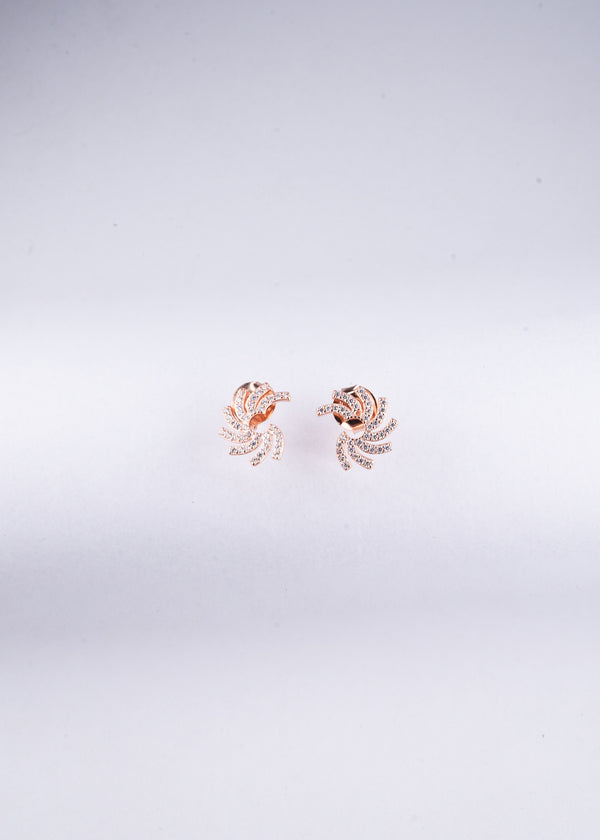 Silver Solace Rose Gold Studs