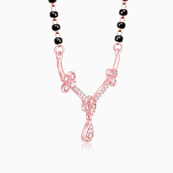 Rose Gold Harmony Drop Mangalsutra Necklace